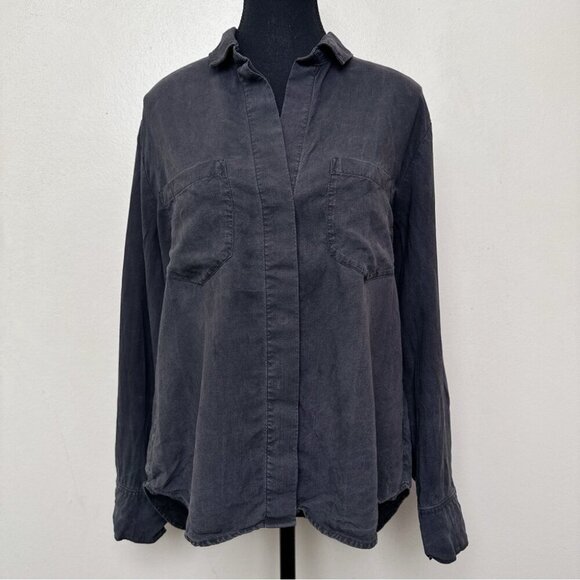Anthropologie Womens Medium Grey Wash Cloth & Stone Buttondown Shirt - Picture 2 of 16